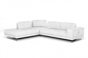 Coronelli Collezioni Mood - Italian White Leather Left Facing Sectional Sofa