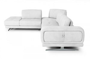 Coronelli Collezioni Mood - Italian White Leather Left Facing Sectional Sofa