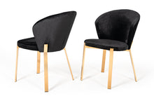 Load image into Gallery viewer, Modrest Nadia Modern Black Velvet &amp; Rosegold Dining Chair (Set of 2)
