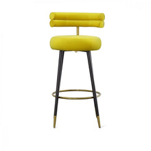 Load image into Gallery viewer, Modrest Nassau Modern Glam Yellow with Black &amp; Gold Barstool
