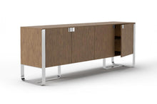 Load image into Gallery viewer, Modrest Pauline- Modern Walnut and Stainless Steel Sideboard Buffet
