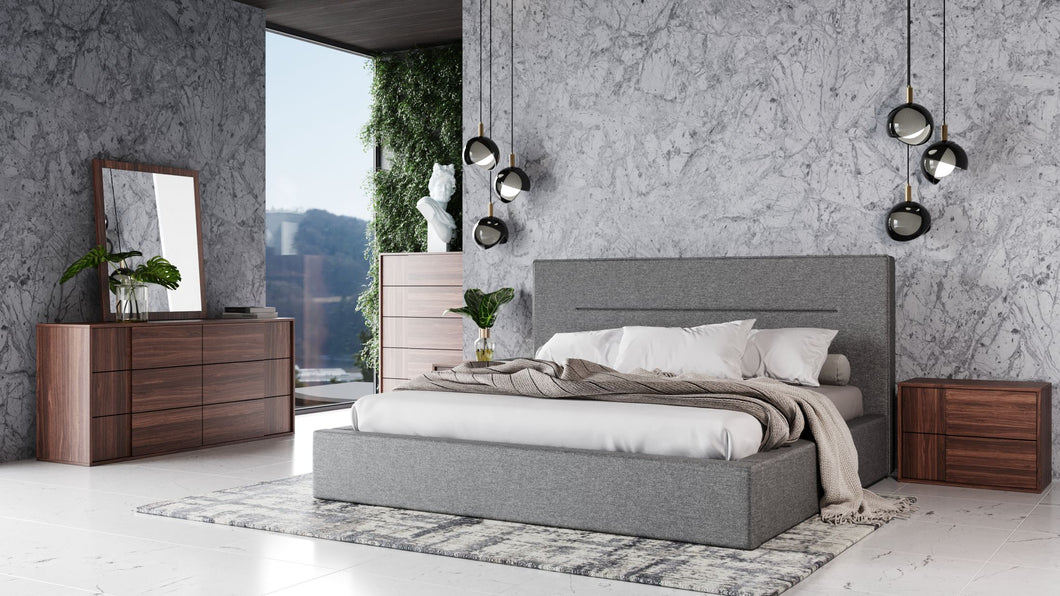 Nova Domus Juliana - Italian Modern Grey Upholstered Bed