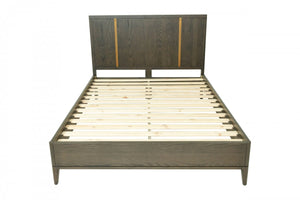 Modrest Oakley - Mid-Century Dark Brown Bed