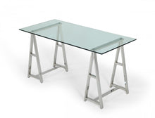 Load image into Gallery viewer, Modrest Ostro - Modern Stainless Steel + Glass Desk

