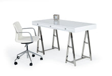 Load image into Gallery viewer, Modrest Ostrow - White + Stainless Steel Desk
