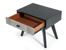 Load image into Gallery viewer, Nova Domus Panther Contemporary Grey &amp; Black Nightstand
