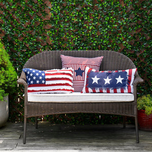 American Flag Fringe Decorative Pillow