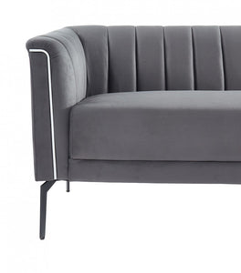 Divani Casa Patton - Modern Dark Grey Fabric Sofa
