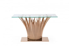 Load image into Gallery viewer, Modrest Paxton - Modern Glass + Rosegold Console Table
