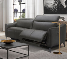 Load image into Gallery viewer, Divani Casa Prairie Modern Dark Grey Leather Dual Electric Loveseat with Electric Headrest
