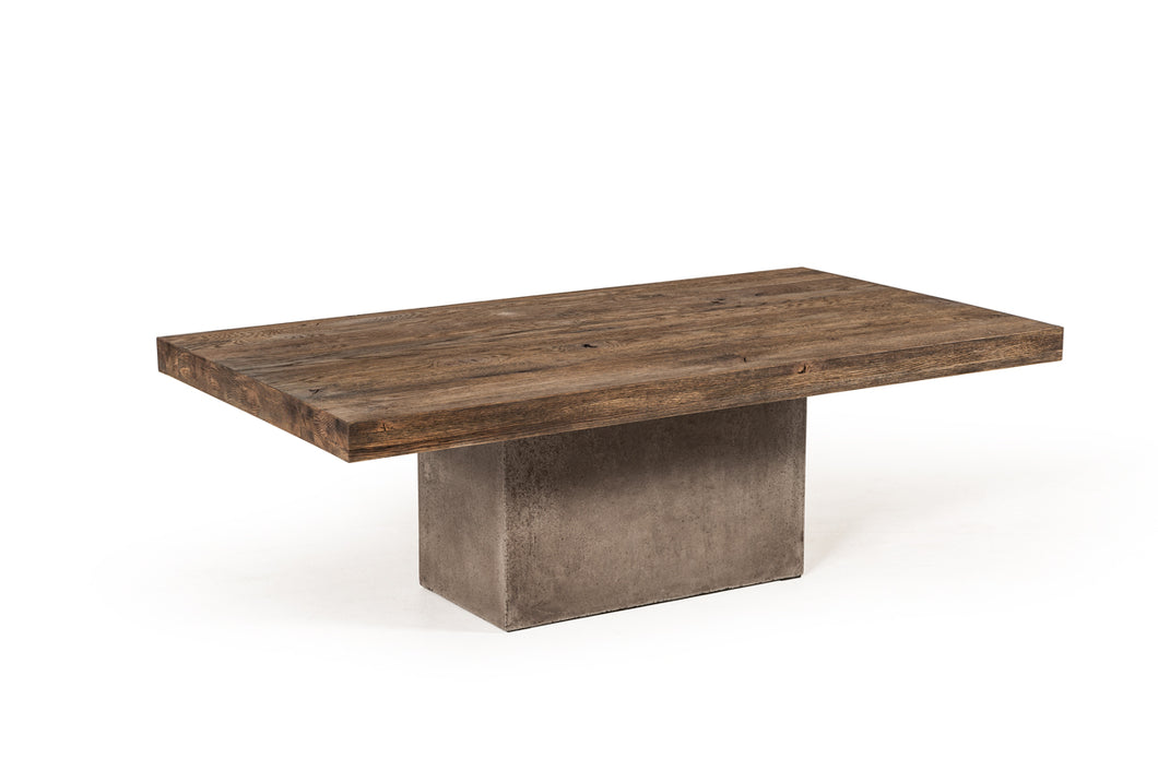 Modrest Renzo Modern Oak & Concrete Coffee Table