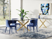Load image into Gallery viewer, Modrest Pyrite Modern Glass and Gold Dining Table
