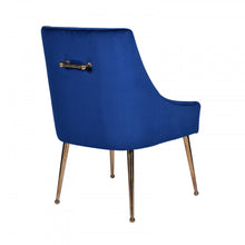 Load image into Gallery viewer, Modrest Castana Modern Blue Velvet &amp; Gold Dining Chair (Set of 2)

