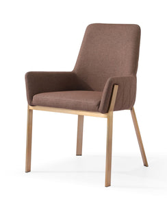 Modrest Robin - Modern Brown & Brass Dining Chair