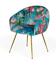 Load image into Gallery viewer, Modrest Roxann - Contemporary Floral Velvet Gold Dining Chair
