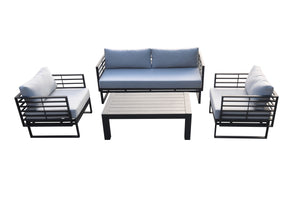 Renava Wharf Outdoor Grey & Black Sofa Set