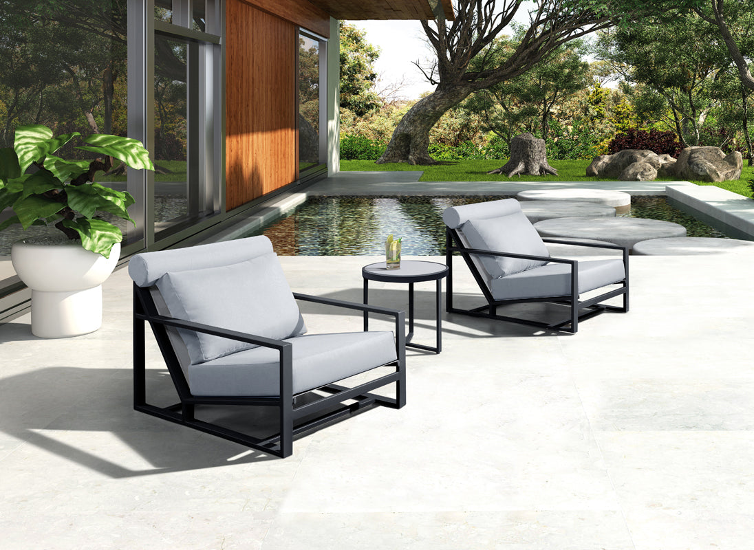Renava Boardwalk Outdoor Grey Lounge Chair Set