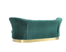 Load image into Gallery viewer, Divani Casa Arvada Modern Green Velvet &amp; Gold Sofa
