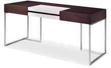 Load image into Gallery viewer, Modrest Ezra Modern Brown Oak and Grey Office Desk w/ Side Cabinet
