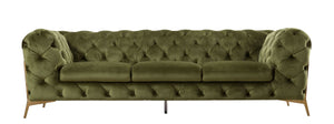 Divani Casa Sheila - Transitional Green Fabric Sofa