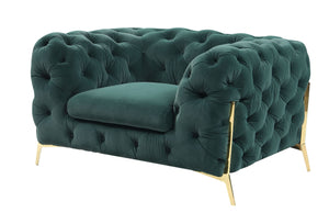 Divani Casa Sheila - Transitional Emerald Green Fabric Chair