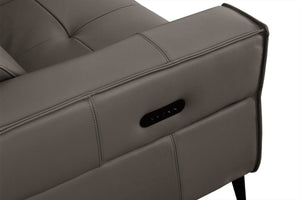 Divani Casa Nella - Modern Dark Grey Leather Loveseat with Electric Recliners