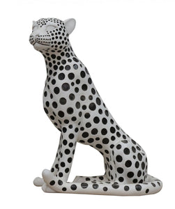 Modrest Snow Leopard - White & Black Sculpture