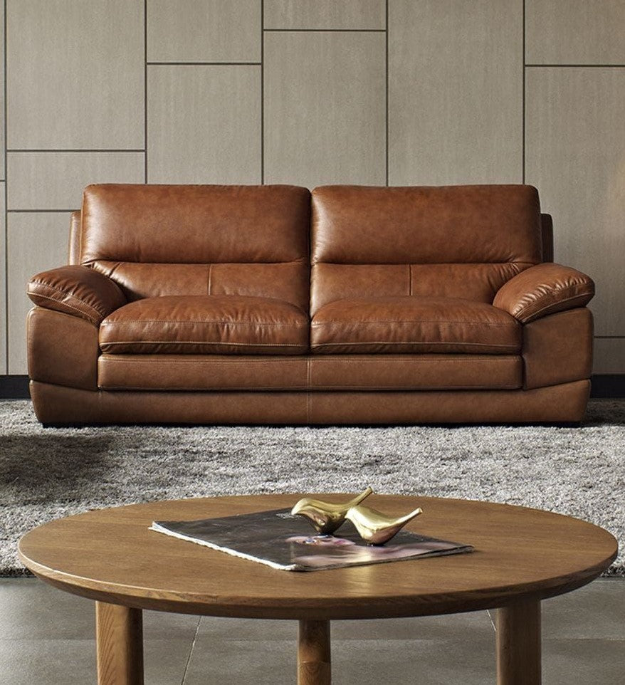 Divani Casa Kendrick - Traditional Modern Cognac Leather Sofa