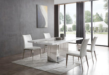 Load image into Gallery viewer, Modrest Kingsley Modern Marble &amp; Stainless Steel Dining Table
