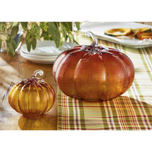 Load image into Gallery viewer, Crosshatch Amber Glass Pumpkin, Large
