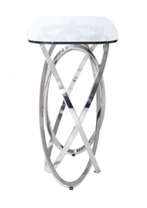 Modrest Tulare - Modern Glass & Stainless Steel Console Table