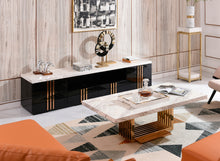 Load image into Gallery viewer, Modrest Kingsley Modern Marble &amp; Rosegold TV Stand
