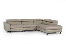 Load image into Gallery viewer, Divani Casa Versa - Modern Light Taupe Teco-Leather Right Facing Sectional Sofa with Recliner
