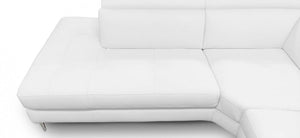 Coronelli Collezioni Viola - Italian Contemporary White Leather Left Facing Sectional Sofa