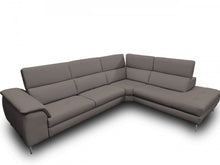 Load image into Gallery viewer, Coronelli Collezioni Viola - Italian Contemporary Grey Leather Right Facing Sectional Sofa
