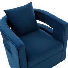 Load image into Gallery viewer, Modrest Wells - Modern Blue Velvet Swivel Accent Chair
