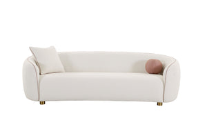 Modrest - Winfree Modern Off White Fabric 3-Seater Sofa