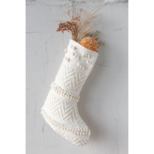Load image into Gallery viewer, Woven Christmas Stocking, Cream
