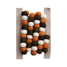 Load image into Gallery viewer, Wool Felt Ball Garland, Brown, Cream &amp; Orange
