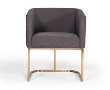 Load image into Gallery viewer, Modrest Yukon Modern Grey Fabric &amp; Antique Brass Dining Chair
