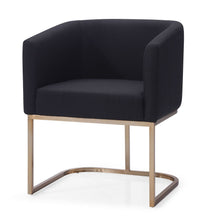 Load image into Gallery viewer, Modrest Yukon - Modern Black &amp; Antique Brass Dining Chair
