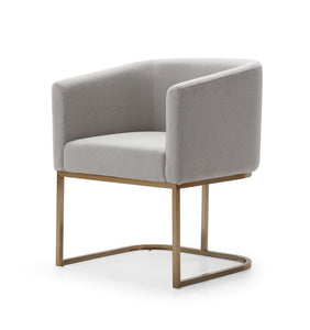 Modrest Yukon - Modern Light Grey Fabric + Antique Brass Dining Chair