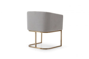Modrest Yukon - Modern Light Grey Fabric + Antique Brass Dining Chair