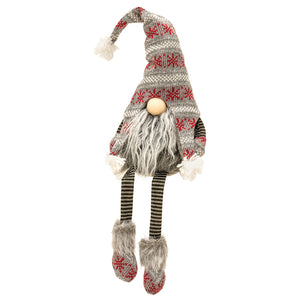 Grey Furry Gnome with Dangle Legs, Small